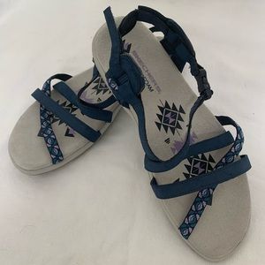 Skechers Memory Foam Ladies Sandals Blue Size 9. Gently Used, Great Condition.